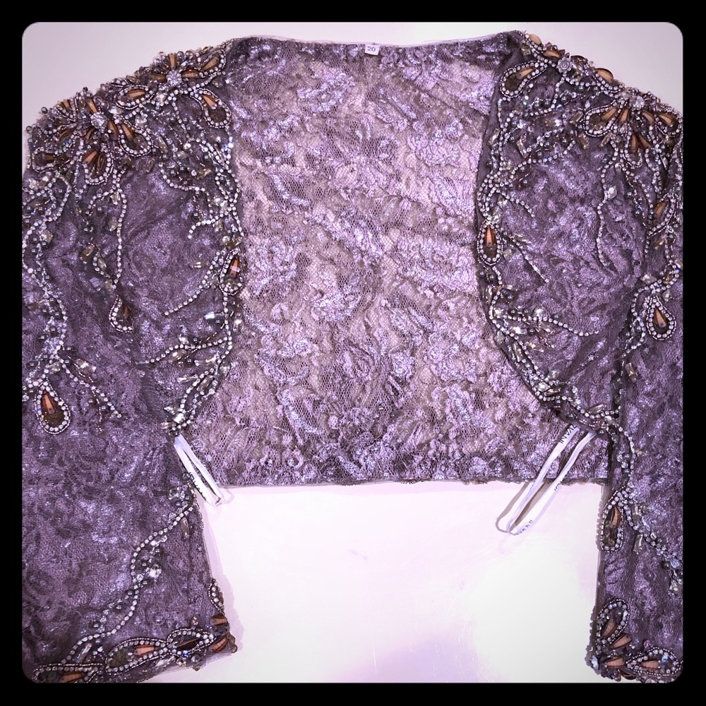 Bolero sequined lace formal jacket size 20